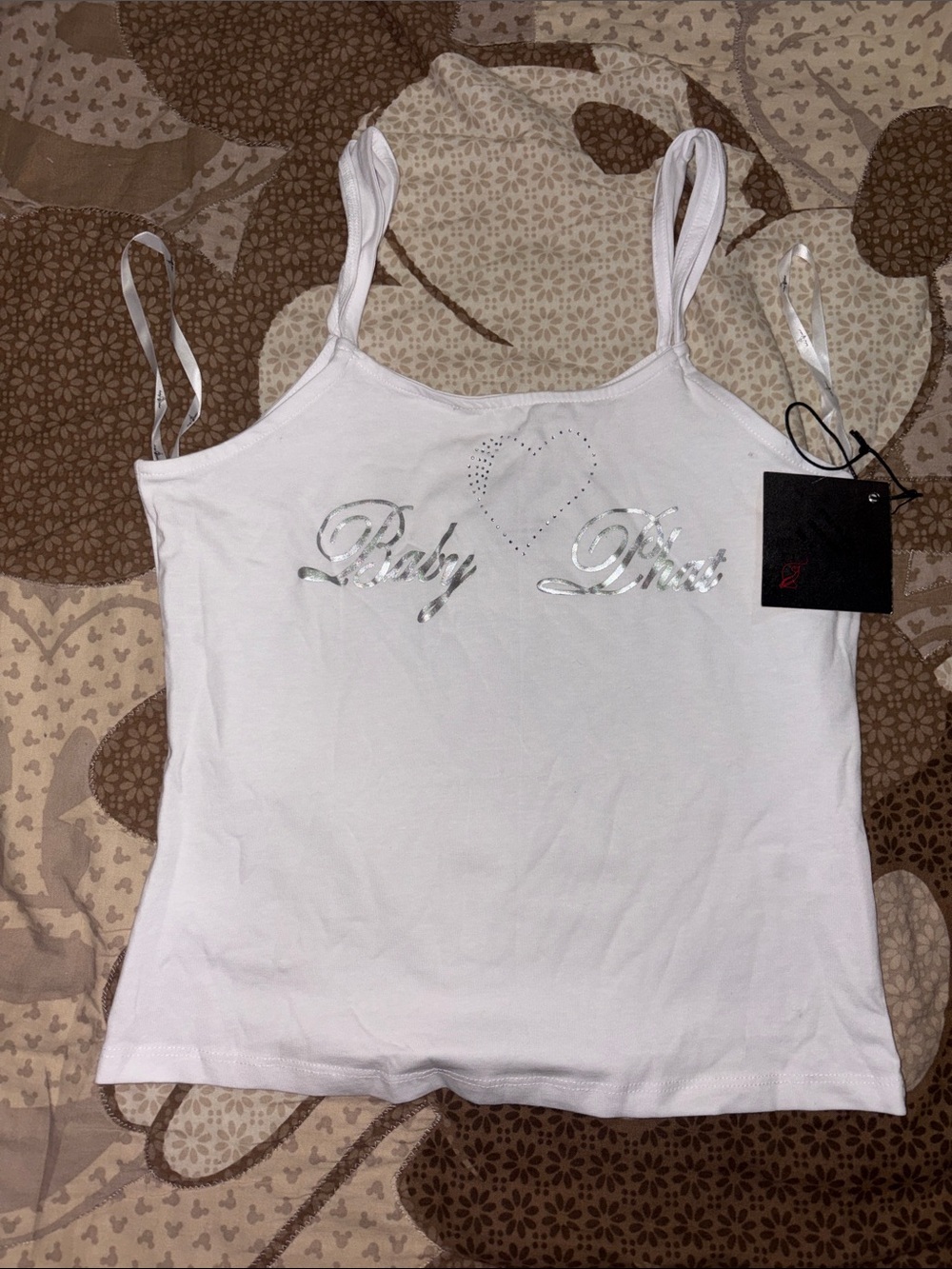 Baby Phat White Rhinestone Logo Cami